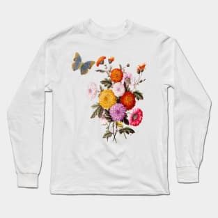 Chrysanthemum and Butterfly Long Sleeve T-Shirt